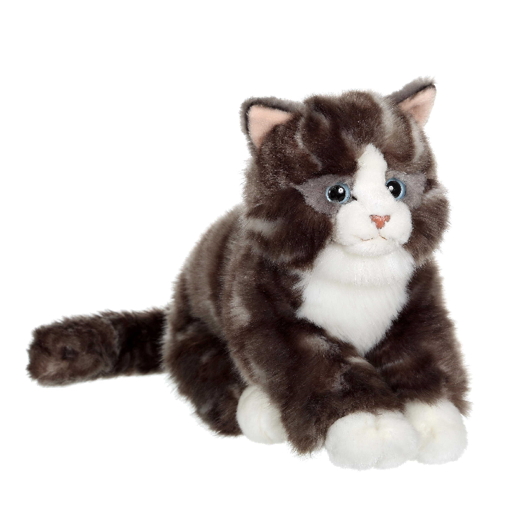  peluche chat mimiz tigré gris 30 cm 